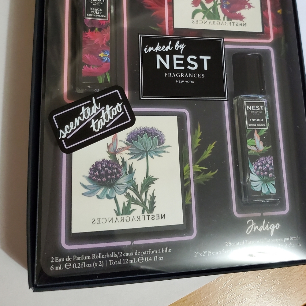 Nest Black Tulip & Indigo Roller Ball With Scented Tattoo Set. New - Picture 4 of 6